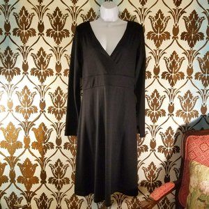 EDDIE BAUER Black Long Sleeve Fit & Flare Dress Size Women's M Medium EXCELLENT